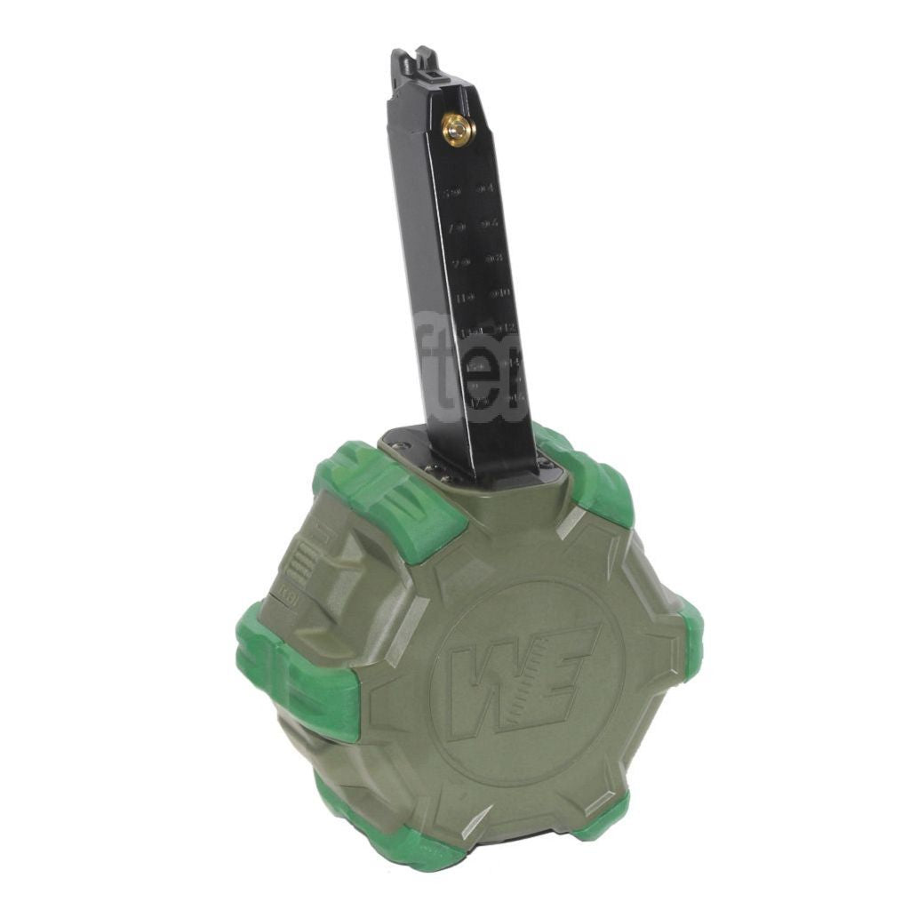 WE (WE-TECH) 350 Billes Gaz Chargeur Tambour Convient pour G17 G18C G-Série GBB Pistolet Airsoft