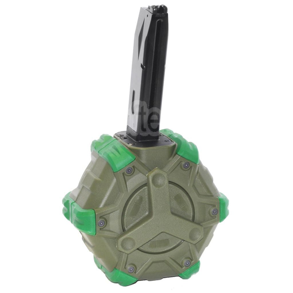 WE (WE-TECH) 350 Billes Gaz Chargeur Tambour Convient pour AW MB Série / KJW / WE / Tokyo Marui M9 M92 GBB Pistolet Airsoft