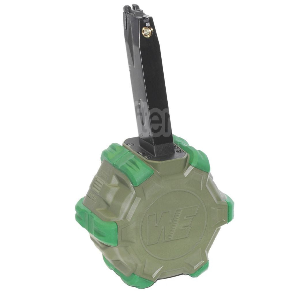 WE (WE-TECH) 350 Billes Gaz Chargeur Tambour Convient pour AW MB Série / KJW / WE / Tokyo Marui M9 M92 GBB Pistolet Airsoft