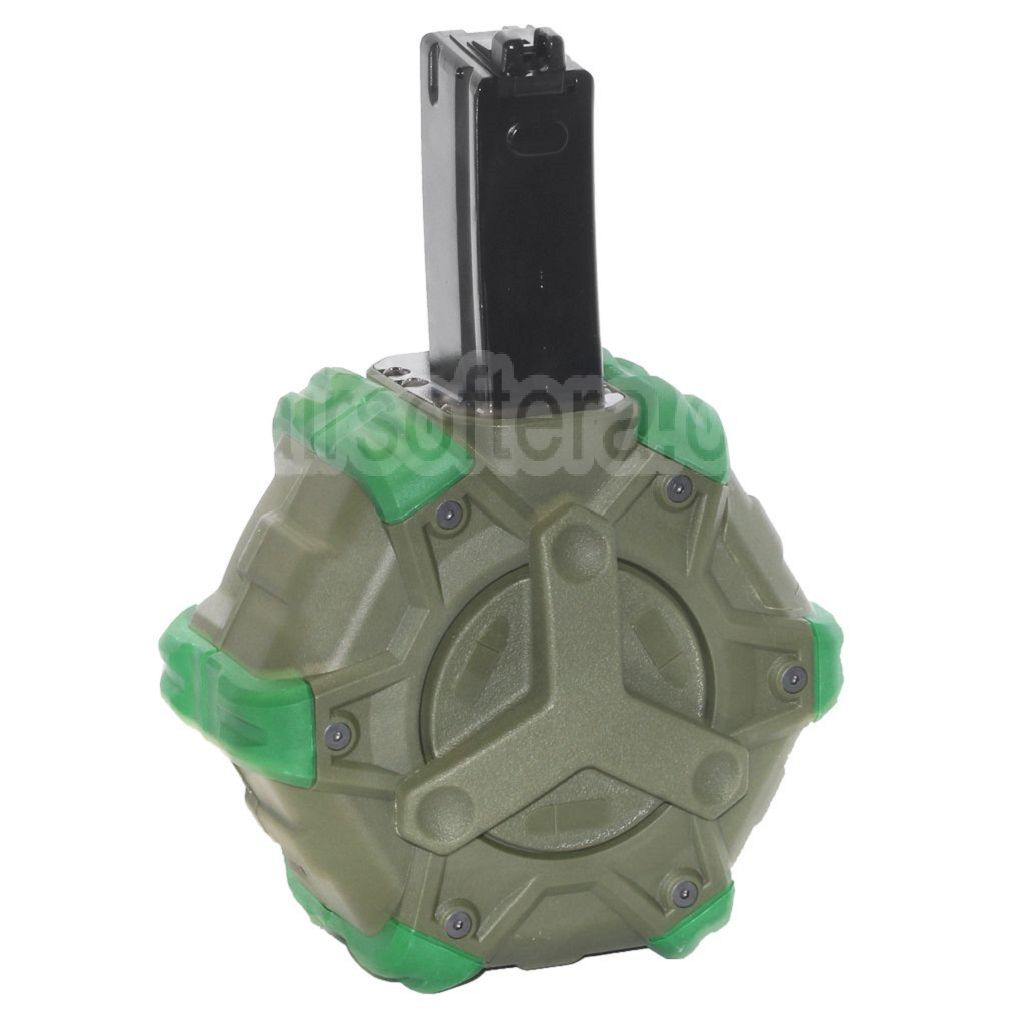 WE (WE-TECH) 350 Billes Gaz Chargeur Tambour Convient pour WE (WE-TECH) AP APACHE MP5 Série GBB Fusil Airsoft