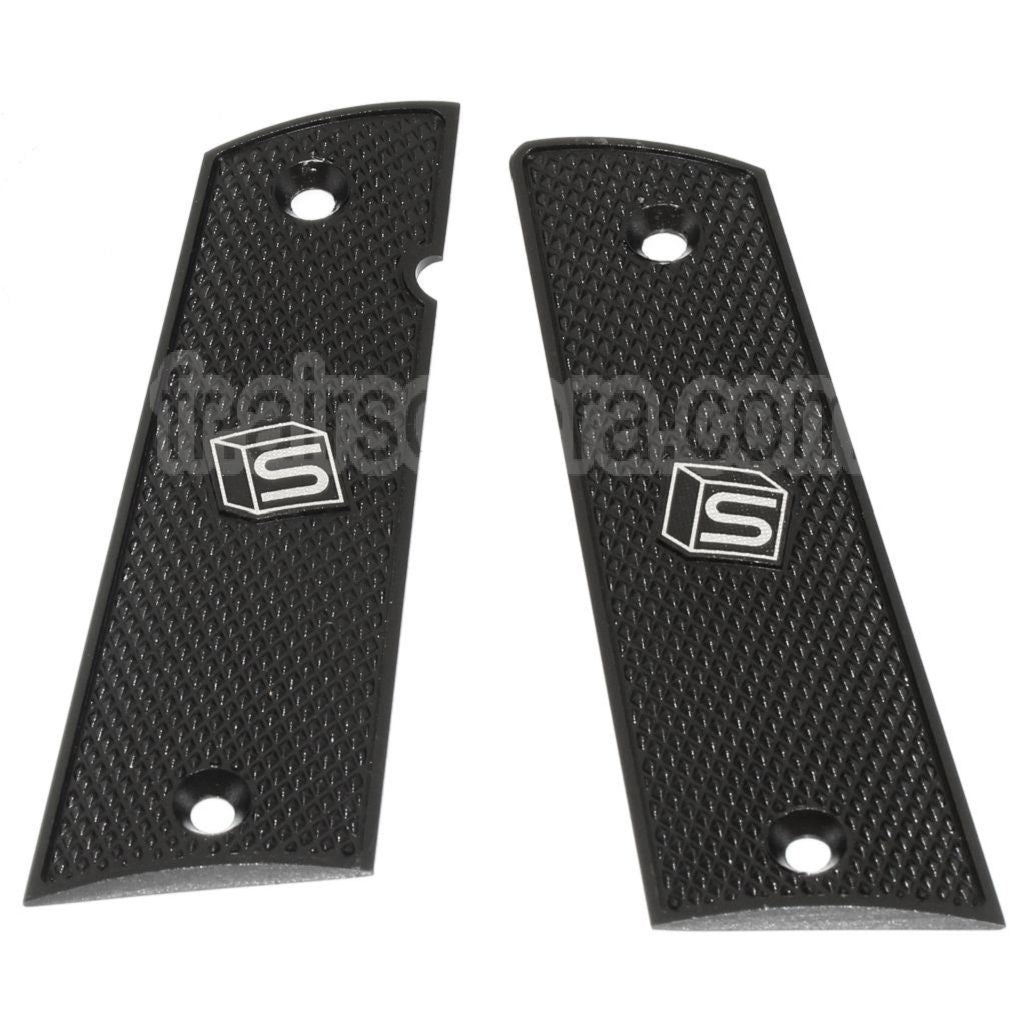 EMG Licensed SAI??RED Poignée Couvre avec Logo Convient pour EMG SAI RED DS Double Stack 1911 Série GBB Pistolet Airsoft Noir