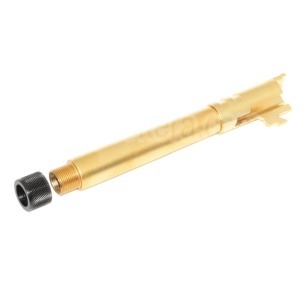 EMG Licensed STI DVC 3-GUN 132mm/138mm Canon Extérieur avec Couvre Convient pour EMG DVC 3-GUN / AW / WE / Tokyo Marui Hi-Capa 5.4 Variants GBB Pistolet Airsoft Or