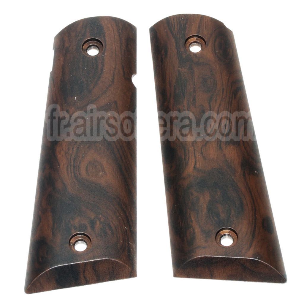 Armorer Works AW Imitation Bois Poignée Couvre Convient pour BELL ARMY AW WE KJ ​​Tokyo Marui M1911 MEU Série 70 M45A1 WARRIOR GBB Pistolet Airsoft Brun foncé