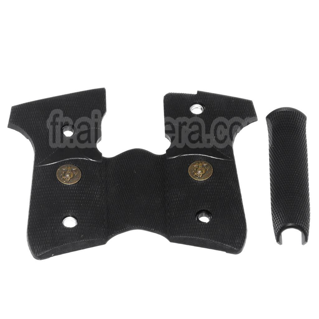 WE (WE-TECH) Caoutchouc Poignée Couvre avec Backstrap Convient pour Armorer Works AW WE M9 GBB Pistolet Airsoft Noir