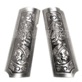 WE (WE-TECH) Sculpté Plastique Poignée Couvre Convient pour DOUBLE BELL ARMY AW WE KJ ​​Tokyo Marui M1911 MEU Série 70 M45A1 WARRIOR GBB Pistolet Airsoft Gris Argenté