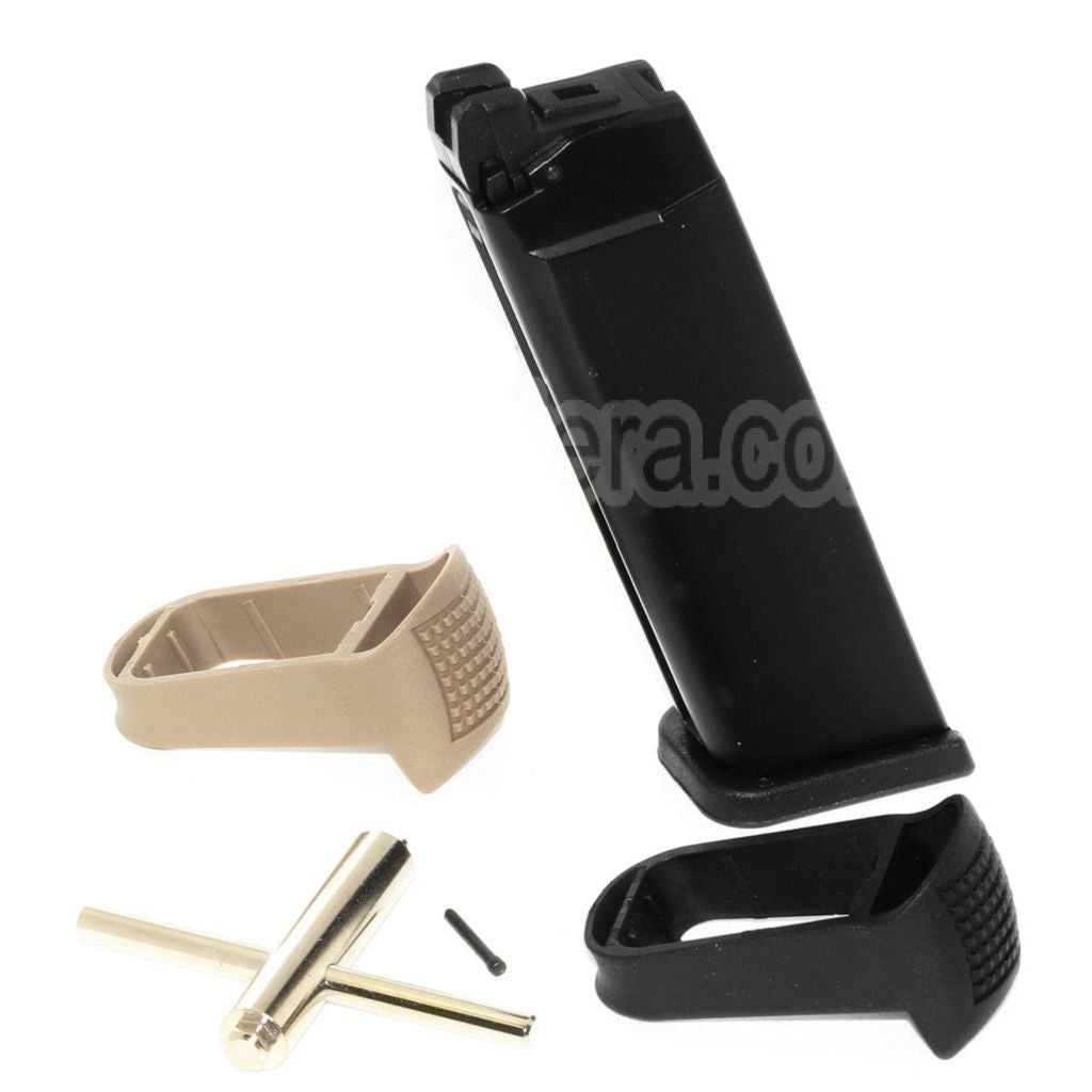 WE (WE-TECH) 25 Billes Co2 Chargeur Valve Key Poignée Extension Set Convient pour G17 G18C G34 G35 G-Série GBB Pistolet Airsoft Noir