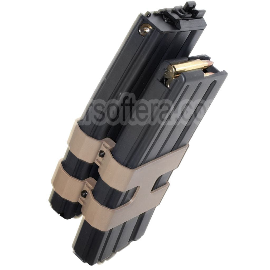 WE (WE-TECH) 80 Billes Gaz Double Chargeur Convient pour WE Open Bolt Type L85 / SCAR-L / R5C / T65 / HK416 / AR M4 M16 GBB Fusil Airsoft Noir