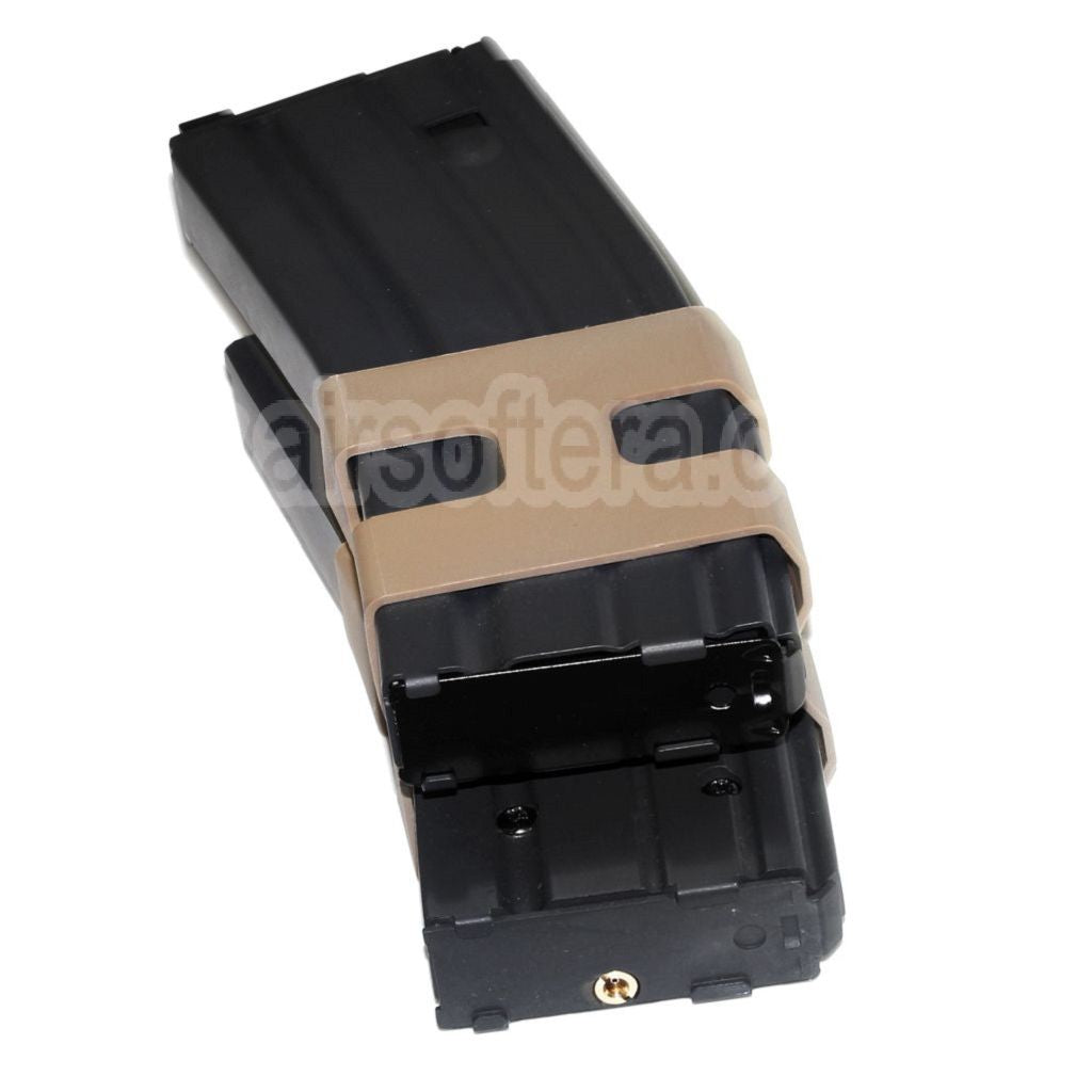 WE (WE-TECH) 80 Billes Gaz Double Chargeur Convient pour WE Open Bolt Type L85 / SCAR-L / R5C / T65 / HK416 / AR M4 M16 GBB Fusil Airsoft Noir