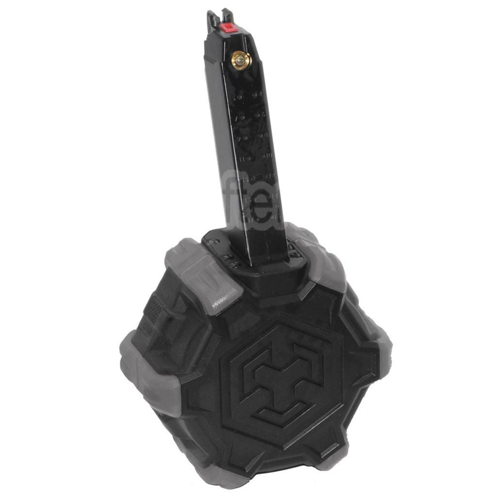 Armorer Works AW Custom 350 Billes Gaz Chargeur adaptatif Tambour Convient pour G17 G18C G-Série GBB Pistolet Airsoft