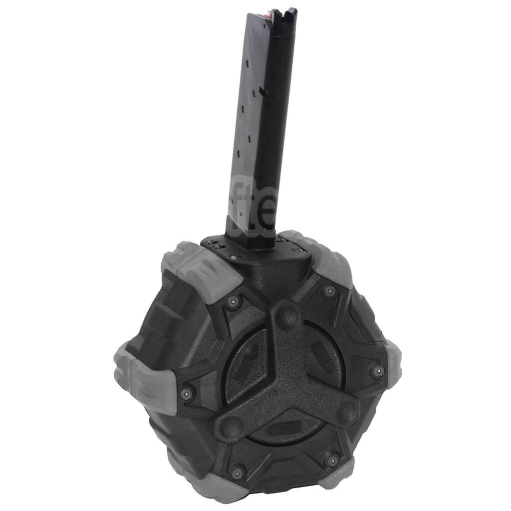 Armorer Works AW Custom 350 Billes Gaz Adaptive Chargeur Tambour Convient pour EMG SAI Red / AW NE Série / WE (WE-TECH) Single Stack 1911 GBB Pistolet Airsoft