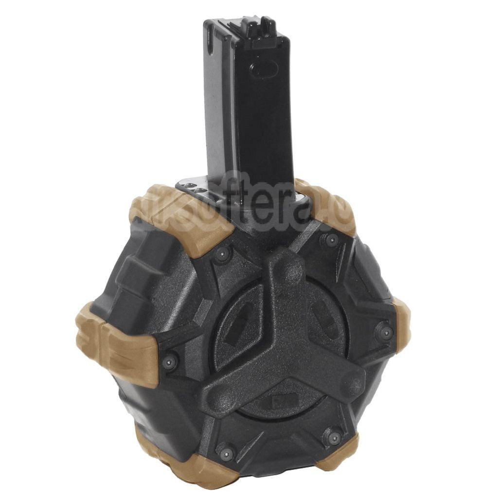 Armorer Works AW Custom 350 Billes Gaz Adaptive Chargeur Tambour Convient pour WE (WE-TECH) AP APACHE MP5 Série GBB Fusil Airsoft