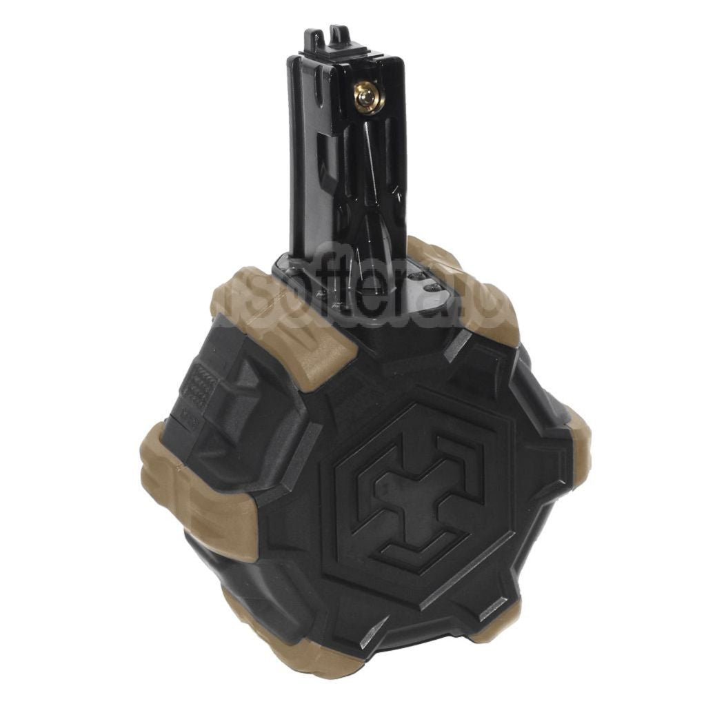Armorer Works AW Custom 350 Billes Gaz Adaptive Chargeur Tambour Convient pour WE (WE-TECH) AP APACHE MP5 Série GBB Fusil Airsoft