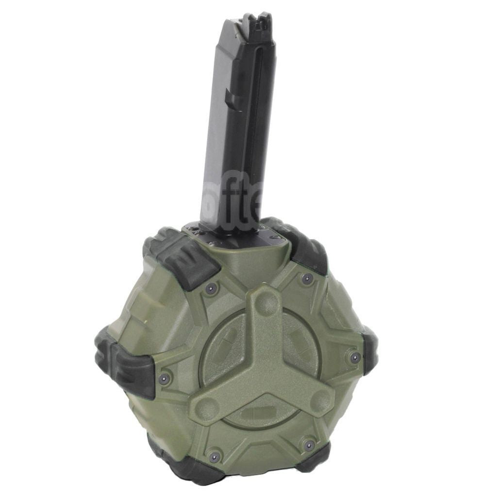WE (WE-TECH) 350 Billes Gaz Chargeur Tambour Convient pour G17 G18C G-Série GBB Pistolet Airsoft