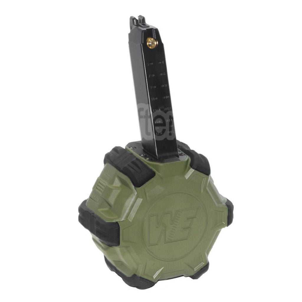 WE (WE-TECH) 350 Billes Gaz Chargeur Tambour Convient pour G17 G18C G-Série GBB Pistolet Airsoft