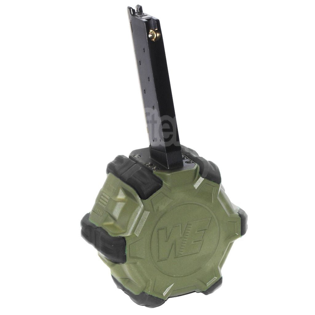 WE (WE-TECH) 350 Billes Gaz Chargeur Tambour Convient pour EMG SAI Red / AW NE Série / WE Single Stack 1911 GBB Pistolet Airsoft