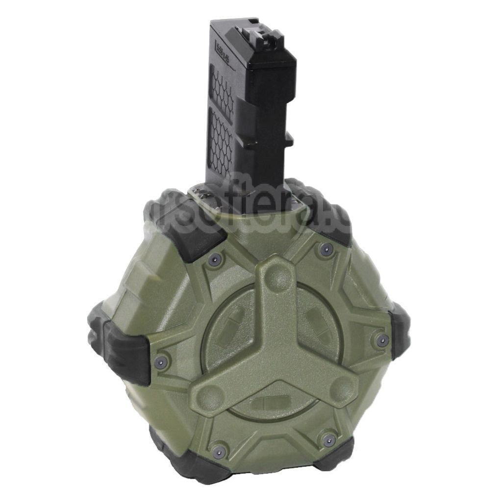 WE (WE-TECH) 350 Billes Gaz Chargeur Tambour Convient pour WE (WE-TECH) Open Bolt Type L85 / SCAR-L / R5C / T65 / HK416 / AR M4 M16 GBB Fusil Airsoft