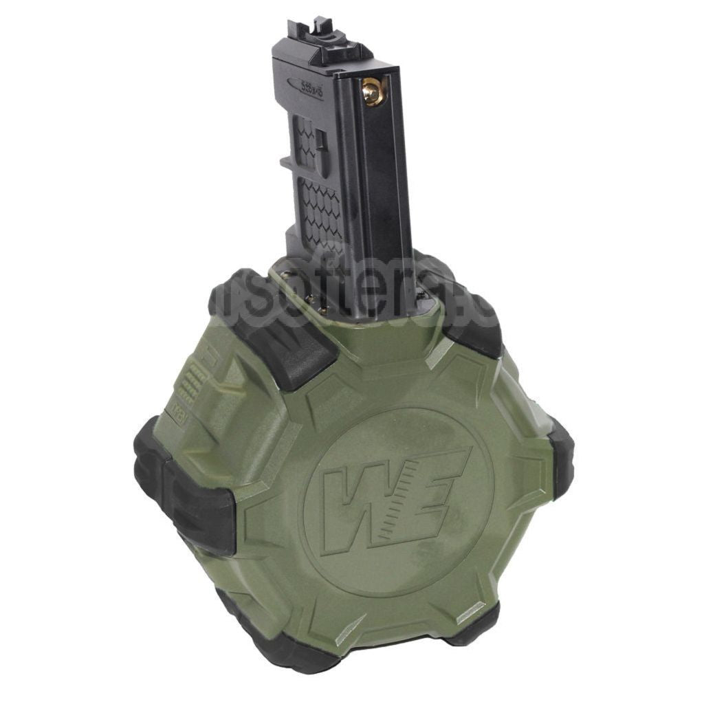 WE (WE-TECH) 350 Billes Gaz Chargeur Tambour Convient pour WE (WE-TECH) Open Bolt Type L85 / SCAR-L / R5C / T65 / HK416 / AR M4 M16 GBB Fusil Airsoft