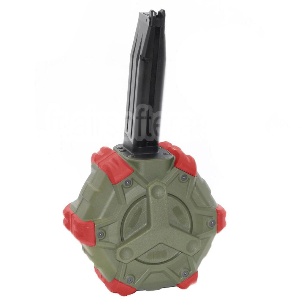 WE (WE-TECH) 350 Billes Gaz Chargeur Tambour Convient pour Hi-Capa GBB Pistolet Airsoft