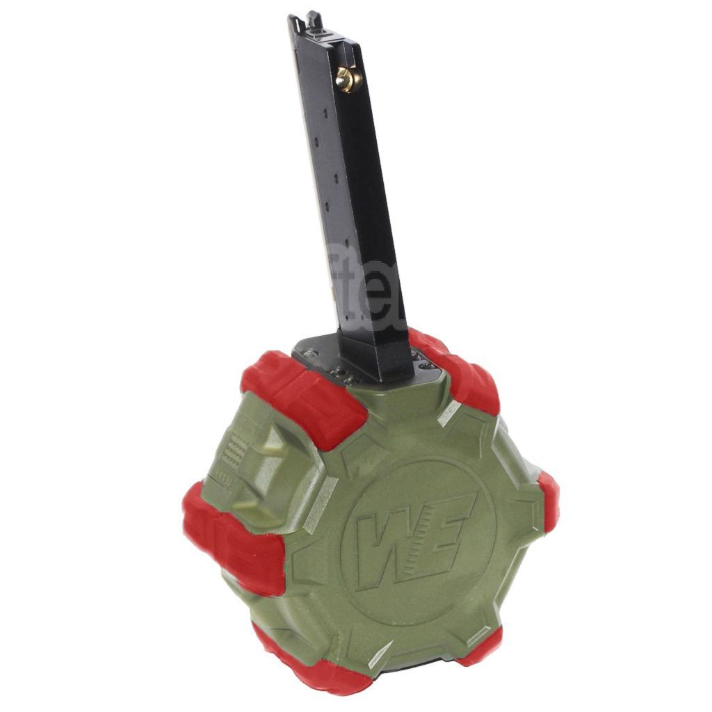 WE (WE-TECH) 350 Billes Gaz Chargeur Tambour Convient pour EMG SAI Red / AW NE Série / WE Single Stack 1911 GBB Pistolet Airsoft