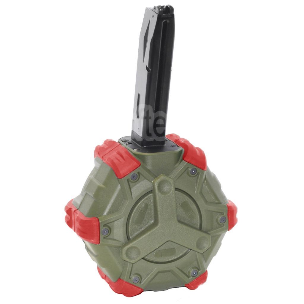 WE (WE-TECH) 350 Billes Gaz Chargeur Tambour Convient pour AW MB Série / KJW / WE / Tokyo Marui M9 M92 GBB Pistolet Airsoft