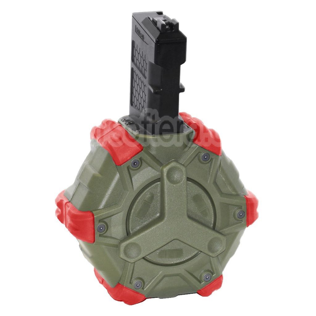 WE (WE-TECH) 350 Billes Gaz Chargeur Tambour Convient pour WE (WE-TECH) Open Bolt Type L85 / SCAR-L / R5C / T65 / HK416 / AR M4 M16 GBB Fusil Airsoft