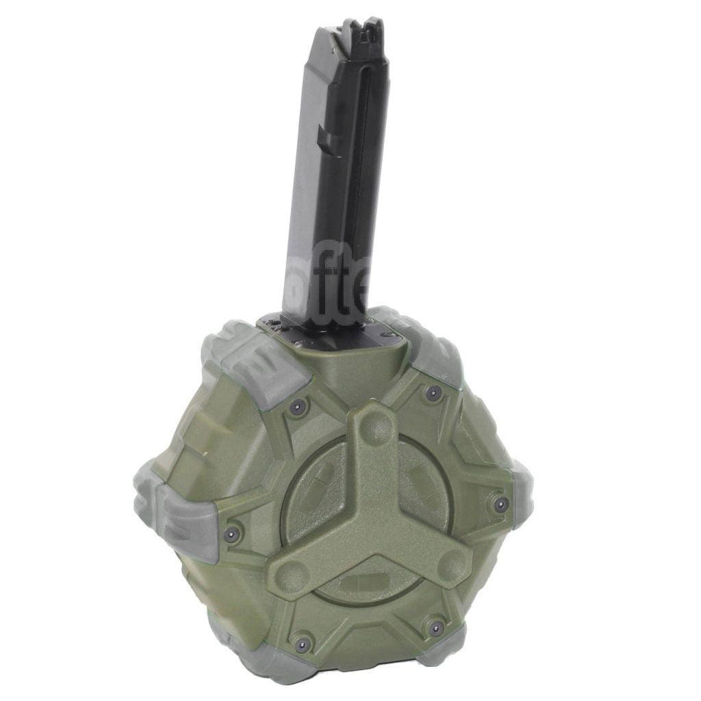 WE (WE-TECH) 350 Billes Gaz Chargeur Tambour Convient pour G17 G18C G-Série GBB Pistolet Airsoft