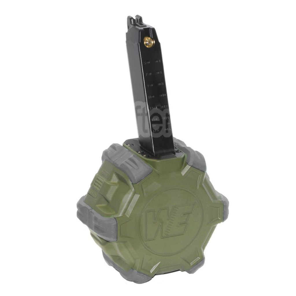 WE (WE-TECH) 350 Billes Gaz Chargeur Tambour Convient pour G17 G18C G-Série GBB Pistolet Airsoft