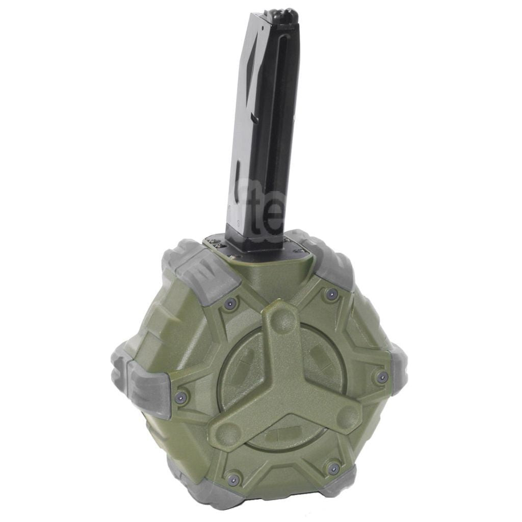 WE (WE-TECH) 350 Billes Gaz Chargeur Tambour Convient pour AW MB Série / KJW / WE / Tokyo Marui M9 M92 GBB Pistolet Airsoft