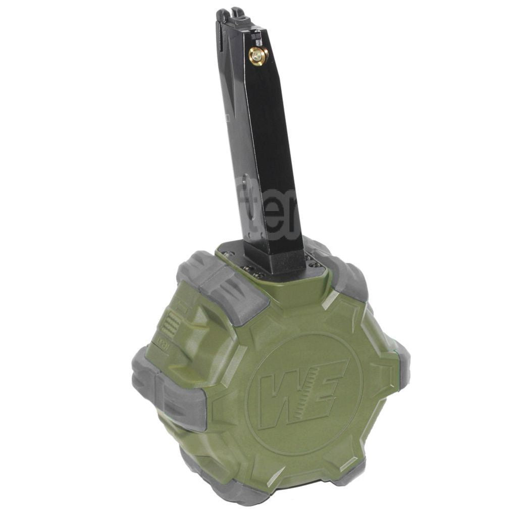 WE (WE-TECH) 350 Billes Gaz Chargeur Tambour Convient pour AW MB Série / KJW / WE / Tokyo Marui M9 M92 GBB Pistolet Airsoft