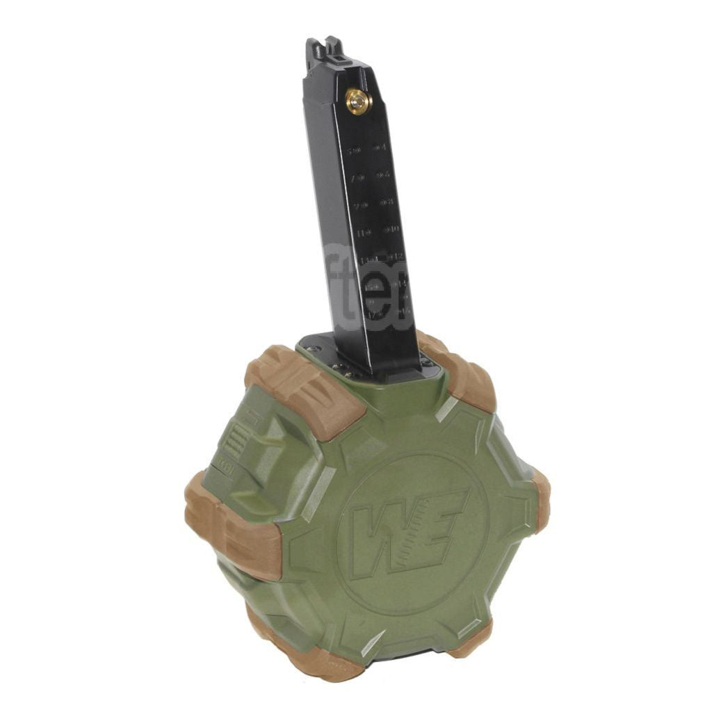WE (WE-TECH) 350 Billes Gaz Chargeur Tambour Convient pour G17 G18C G-Série GBB Pistolet Airsoft