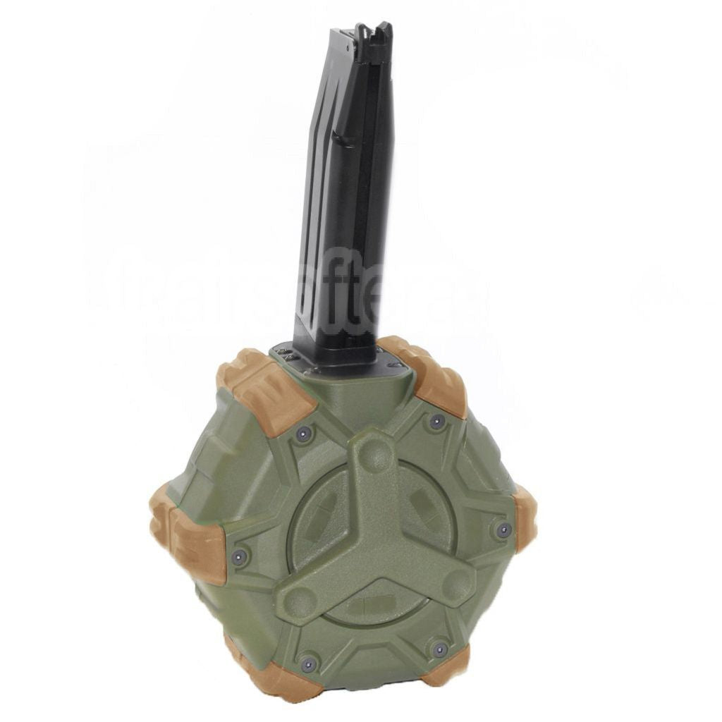 WE (WE-TECH) 350 Billes Gaz Chargeur Tambour Convient pour Hi-Capa GBB Pistolet Airsoft