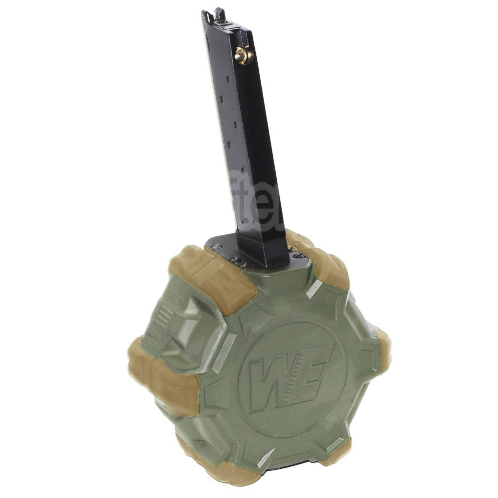 WE (WE-TECH) 350 Billes Gaz Chargeur Tambour Convient pour EMG SAI Red / AW NE Série / WE Single Stack 1911 GBB Pistolet Airsoft