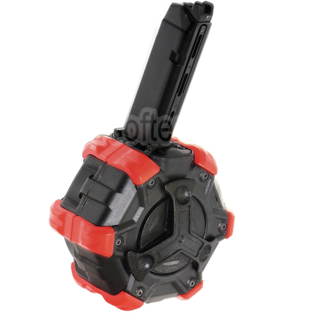 DOUBLE BELL 350 Billes Gaz Adaptive Chargeur Tambour Convient pour G17 G18C G-Série GBB Pistolet Airsoft