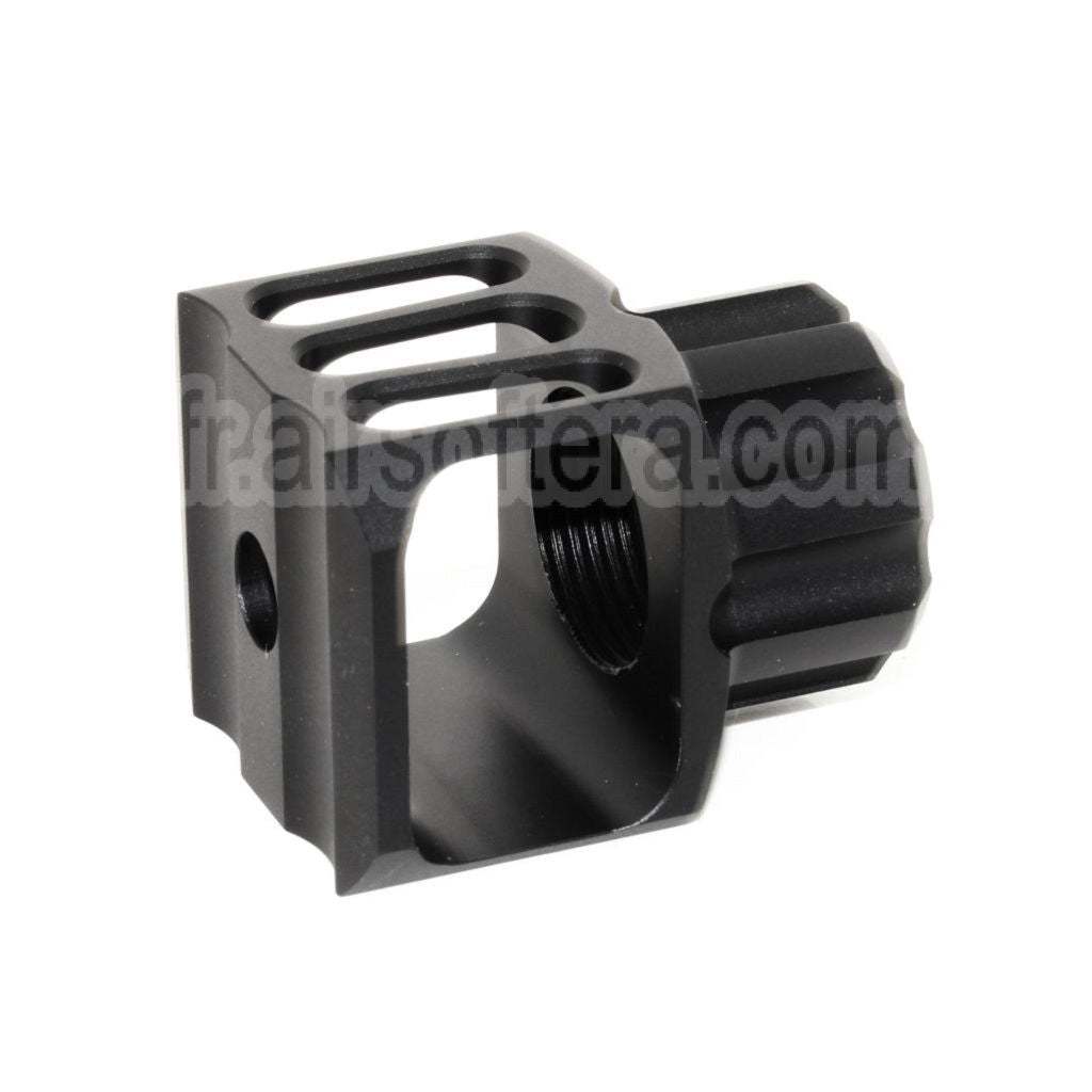 5KU CNC Aluminium LAF-24 Style Frein de Bouche Cache-Flamme Convient pour + 24mm CW sens horaire Fileté Canon Fusil Airsoft Noir