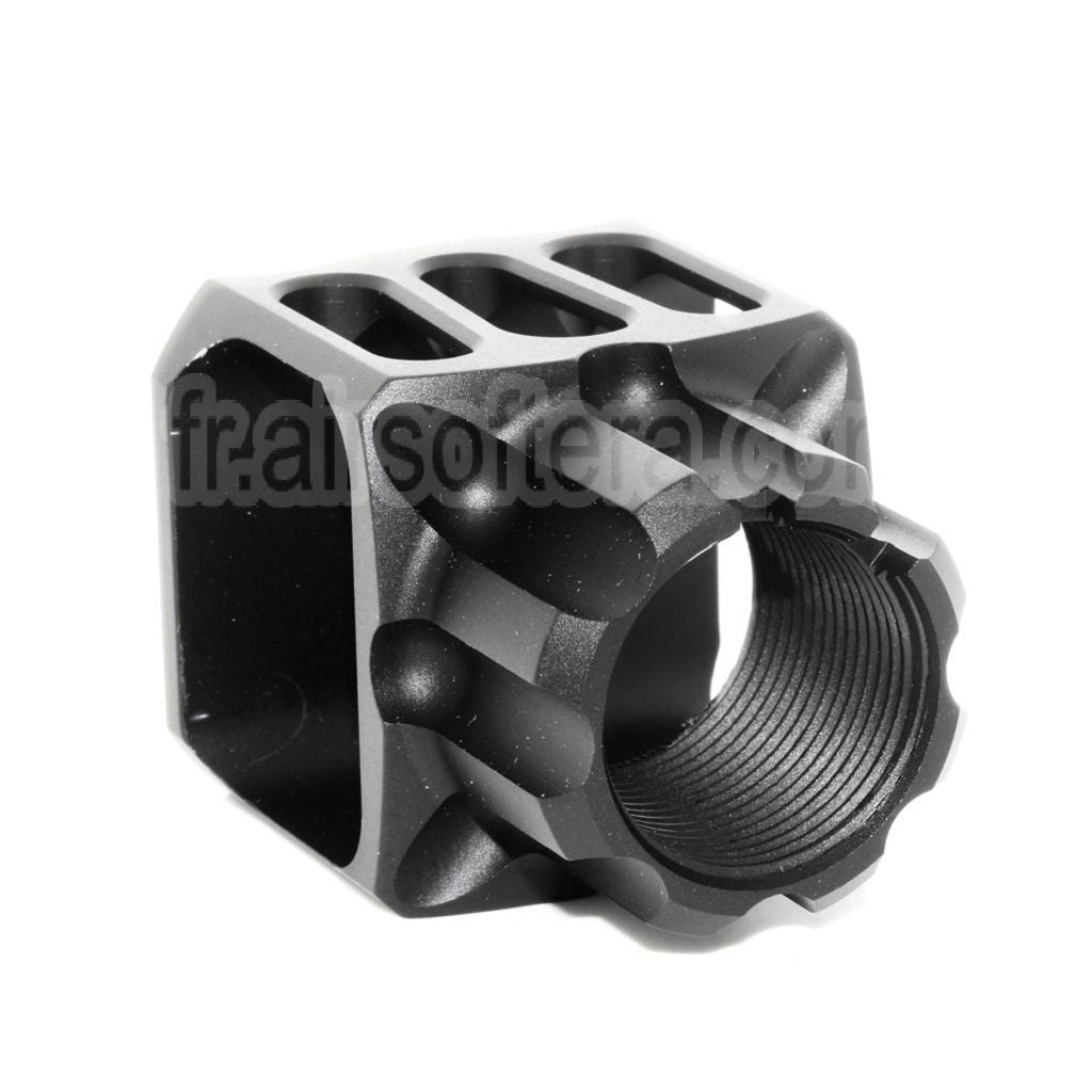 5KU CNC Aluminium LAF-24 Style Frein de Bouche Cache-Flamme Convient pour + 24mm CW sens horaire Fileté Canon Fusil Airsoft Noir