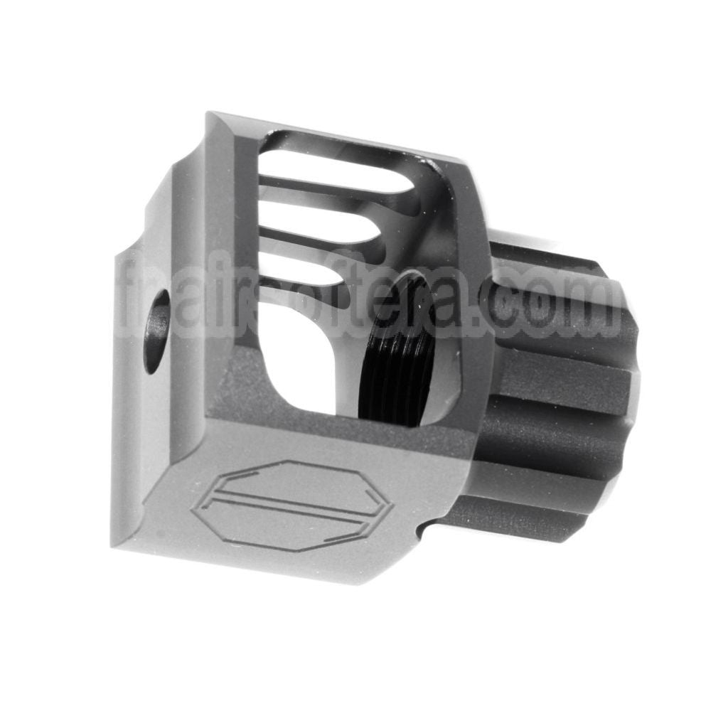 5KU CNC Aluminium LAF-24 Style Frein de Bouche Cache-Flamme Convient pour + 24mm CW sens horaire Fileté Canon Fusil Airsoft Noir