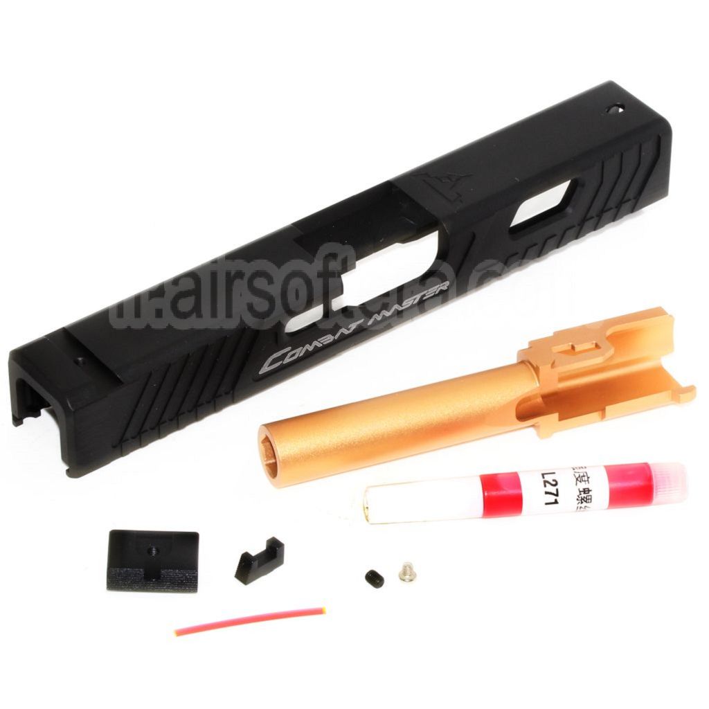 5KU TTI CNC Canon Glissière Set Convient pour Tokyo Marui G19 Série GBB Pistolet Airsoft Noir