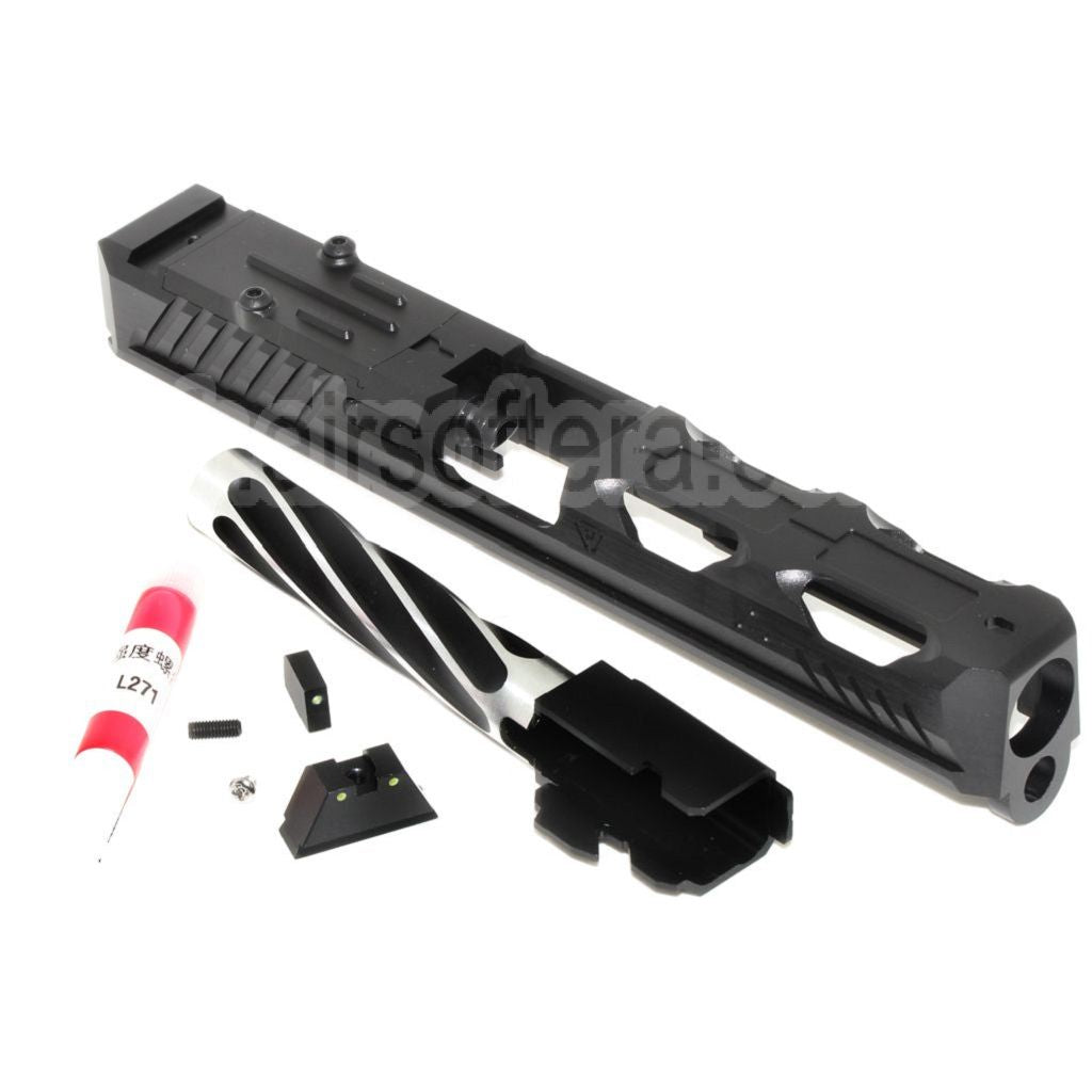 5KU CNC RMR Ready Canon Glissière Set Convient pour Tokyo Marui G17 Série GBB Pistolet Airsoft Noir