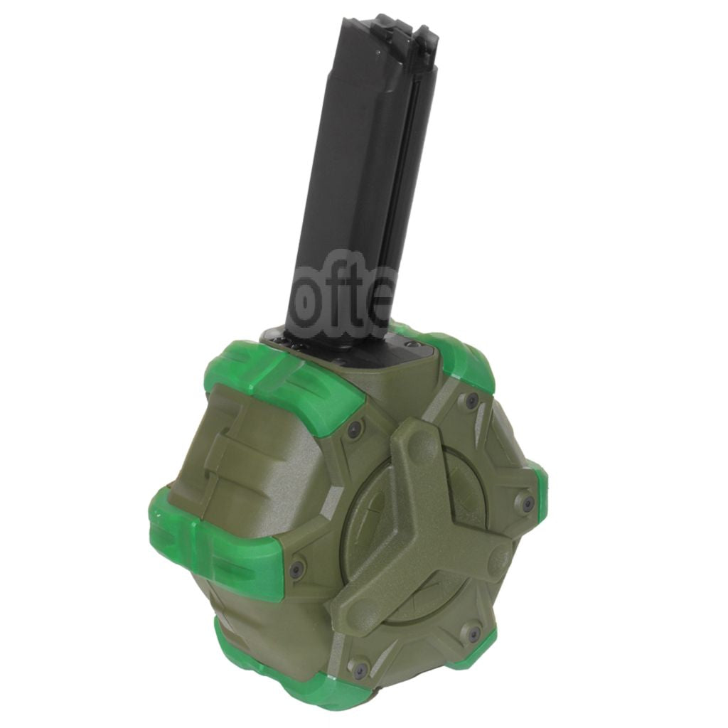 WE (WE-TECH) 350 Billes Gaz Chargeur Tambour Convient pour WE PCC Type 888 888C RARS R5C M4 M16 Série GBB Fusil Airsoft