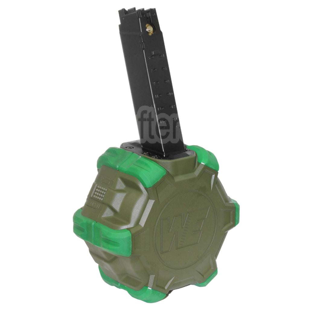 WE (WE-TECH) 350 Billes Gaz Chargeur Tambour Convient pour WE PCC Type 888 888C RARS R5C M4 M16 Série GBB Fusil Airsoft