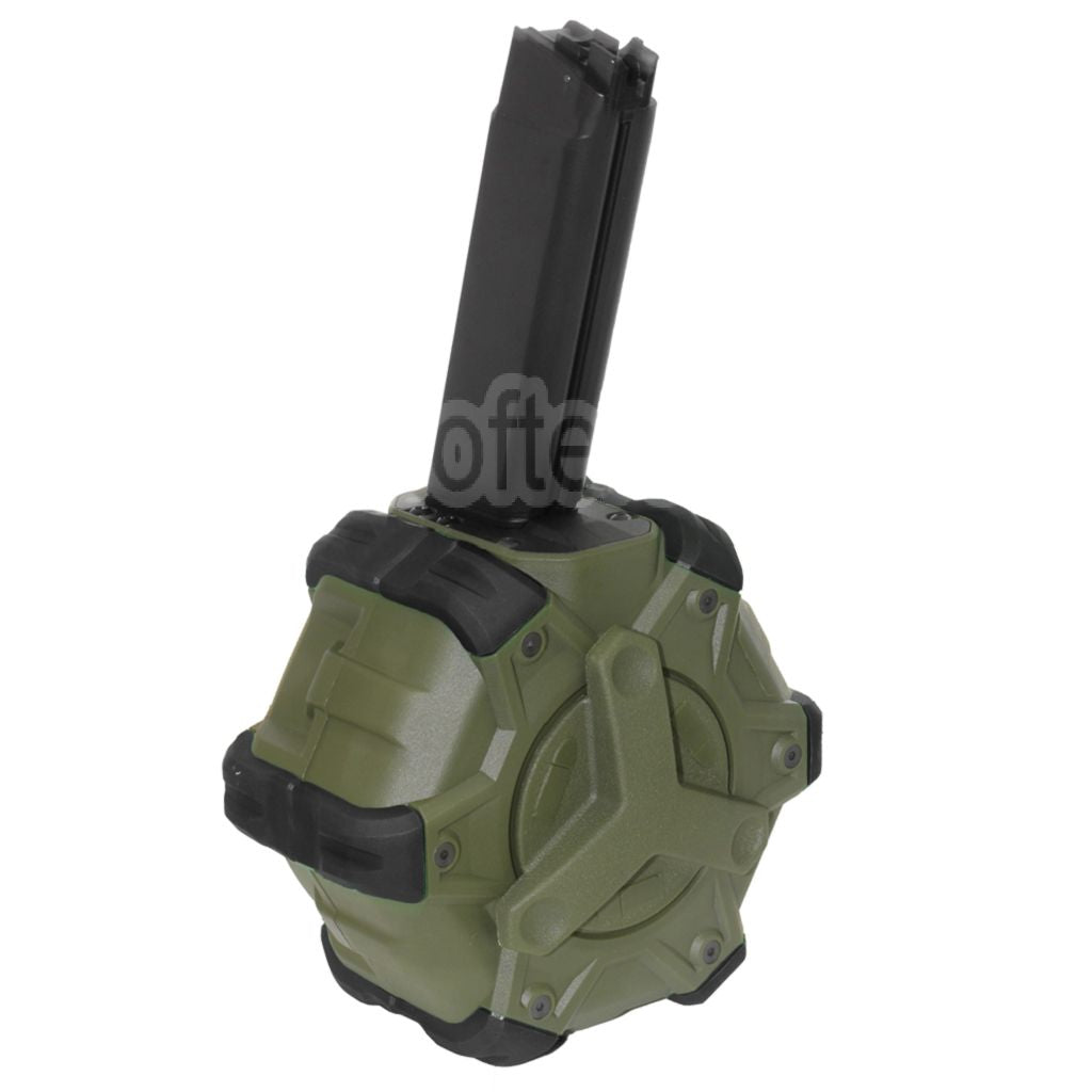 WE (WE-TECH) 350 Billes Gaz Chargeur Tambour Convient pour WE PCC Type 888 888C RARS R5C M4 M16 Série GBB Fusil Airsoft