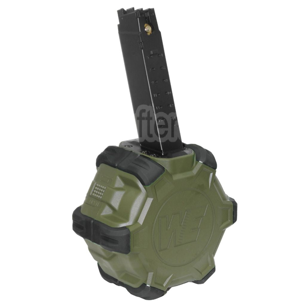 WE (WE-TECH) 350 Billes Gaz Chargeur Tambour Convient pour WE PCC Type 888 888C RARS R5C M4 M16 Série GBB Fusil Airsoft