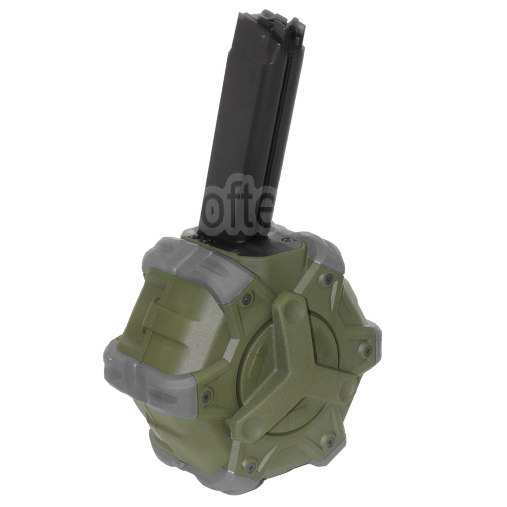 WE (WE-TECH) 350 Billes Gaz Chargeur Tambour Convient pour WE PCC Type 888 888C RARS R5C M4 M16 Série GBB Fusil Airsoft