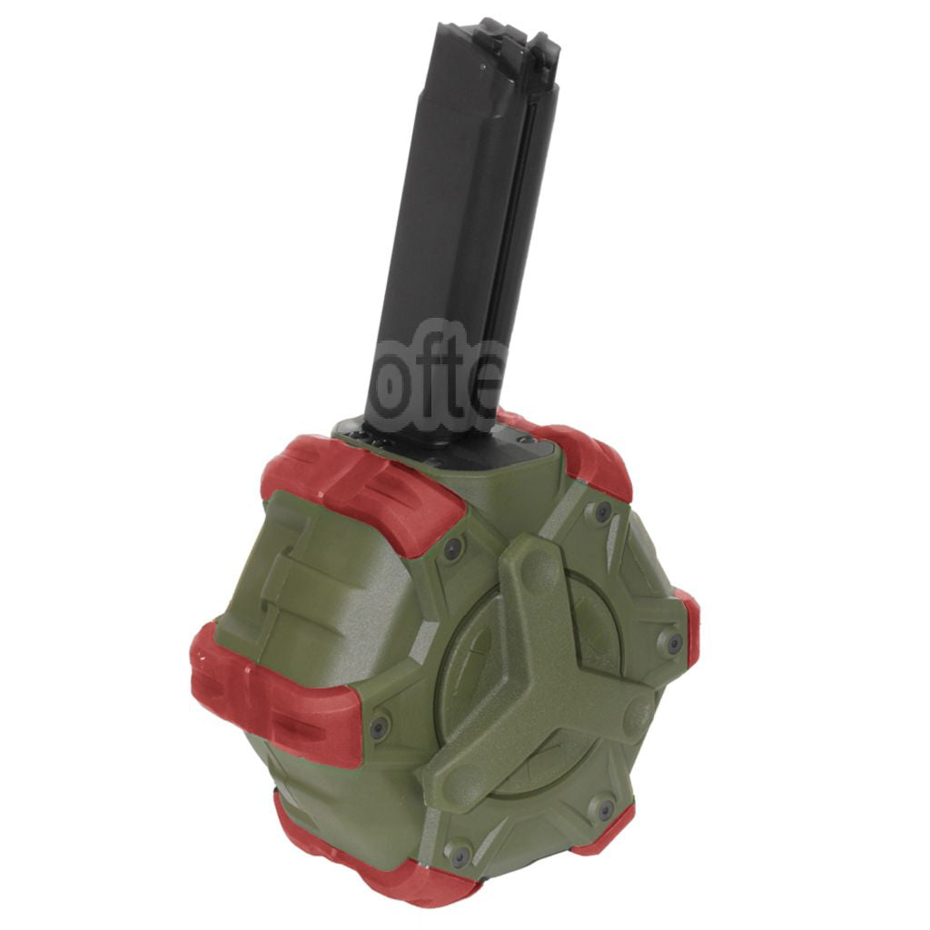 WE (WE-TECH) 350 Billes Gaz Chargeur Tambour Convient pour WE PCC Type 888 888C RARS R5C M4 M16 Série GBB Fusil Airsoft