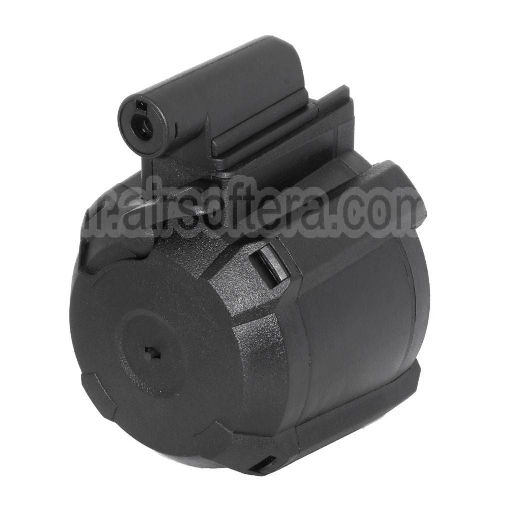 BATTLEAXE 1400 Billes Électrique Chargeur Tambour Convient pour CYMA Golden Eagle Double Eagle Tokyo Marui M870 Shotgun Airsoft Noir