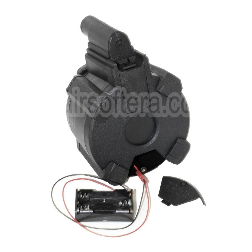 BATTLEAXE 1400 Billes Électrique Chargeur Tambour Convient pour CYMA Golden Eagle Double Eagle Tokyo Marui M870 Shotgun Airsoft Noir