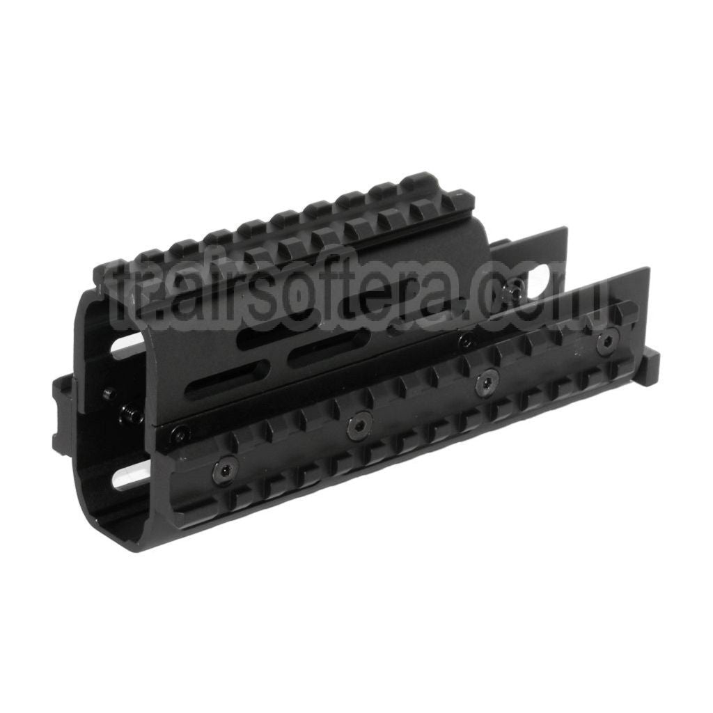 CYMA 155mm Aluminium Haut Bas RIS Rail de Garde-Main Convient pour D-Boys G&amp;P Classic Army E&amp;C AY CYMA AK Série AEG Fusil Airsoft Noir