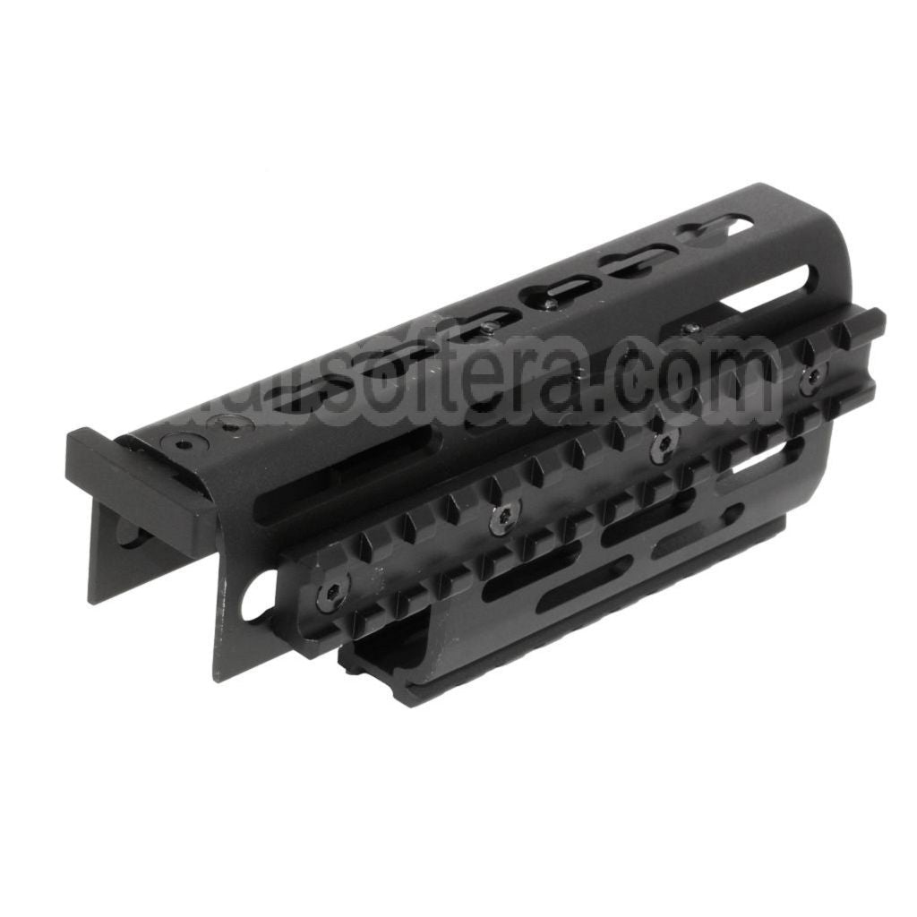 CYMA 155mm Aluminium Haut Bas RIS Rail de Garde-Main Convient pour D-Boys G&amp;P Classic Army E&amp;C AY CYMA AK Série AEG Fusil Airsoft Noir