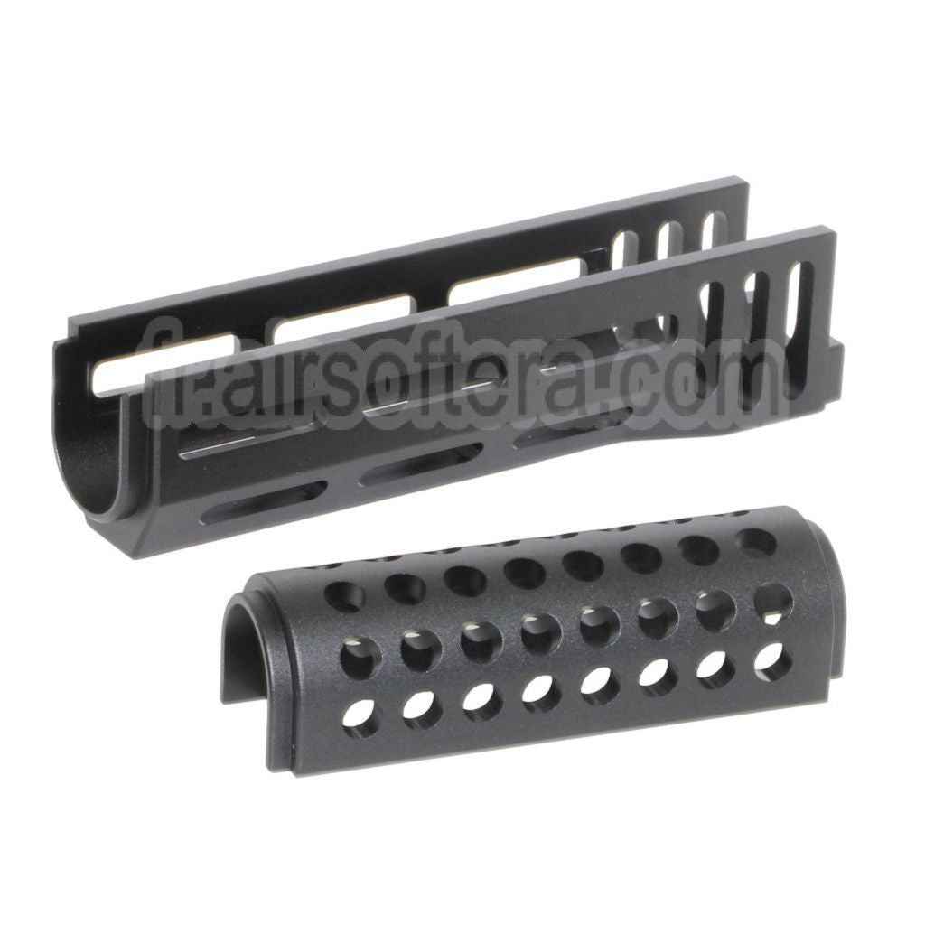 CYMA 155mm CNC Aluminum Haut Bas M-LOK Garde-Main Type-B Convient pour CYMA AK47 Série AEG Fusil Airsoft Noir