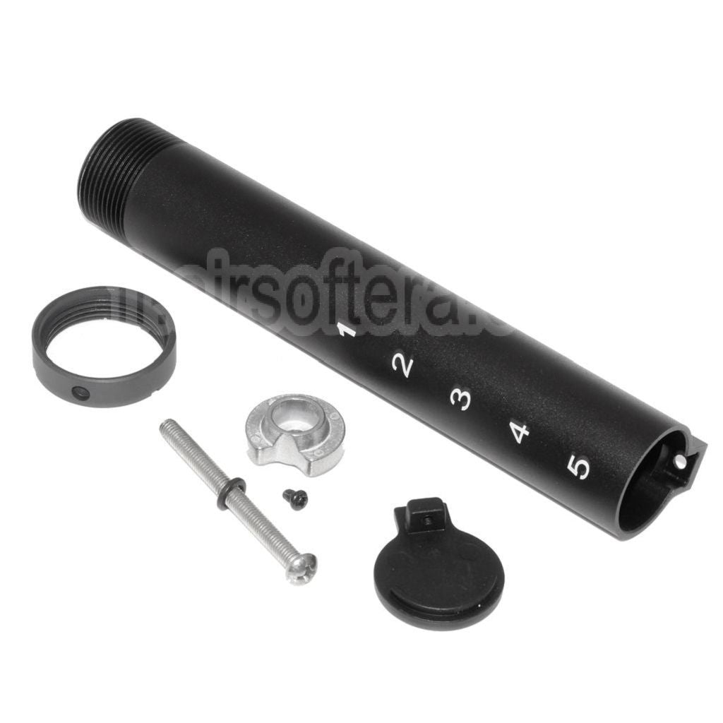E&amp;C 168mm 5-Positions Extended Crosse Buffer Tube Adaptateur Convient pour E&amp;C Tokyo Marui M16A1 Série AEG Fusil Airsoft Noir